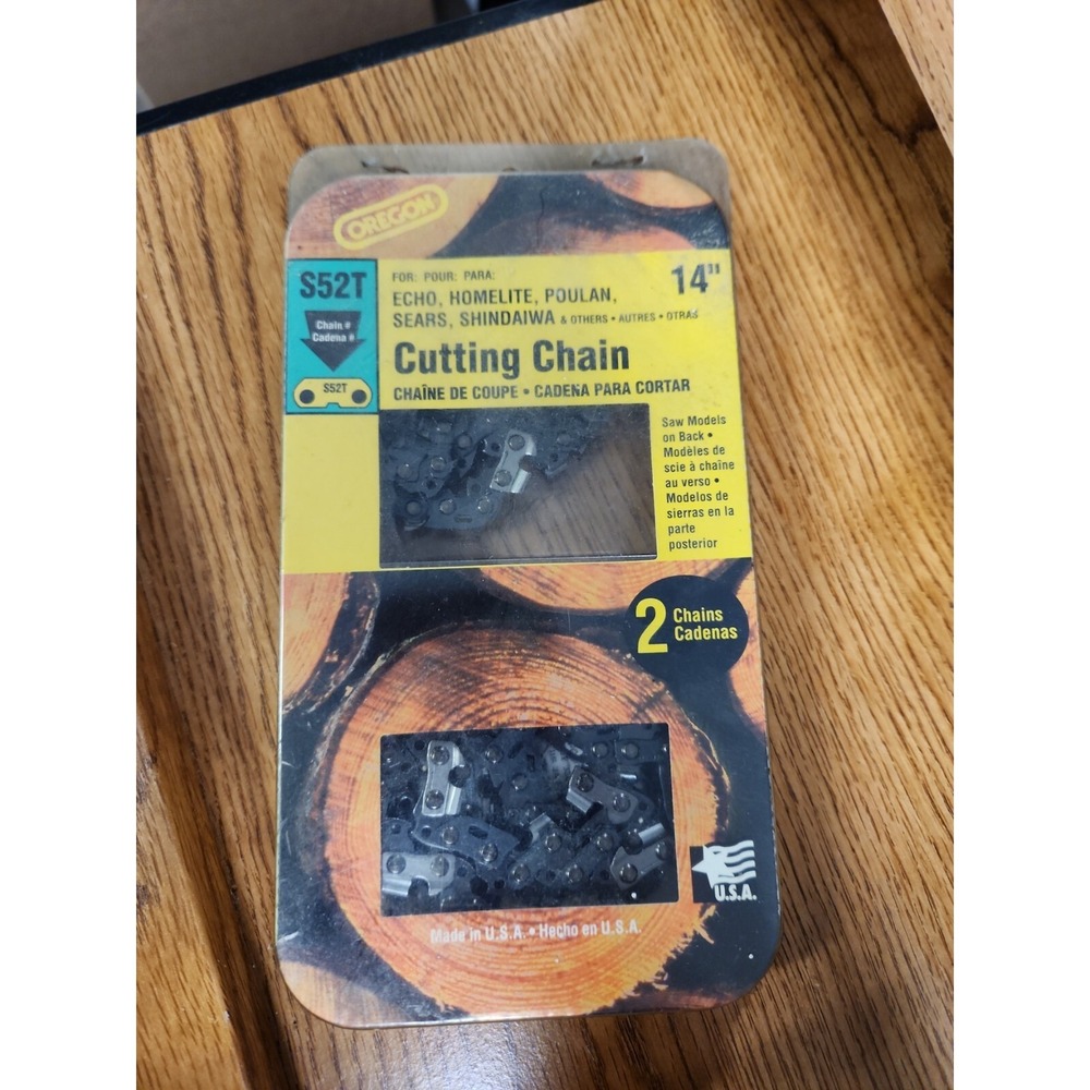 2 Pk Oregon S52T 14-Inch Chainsaw Chains Fits Sears, Echo, Homelite, Poulan, Etc